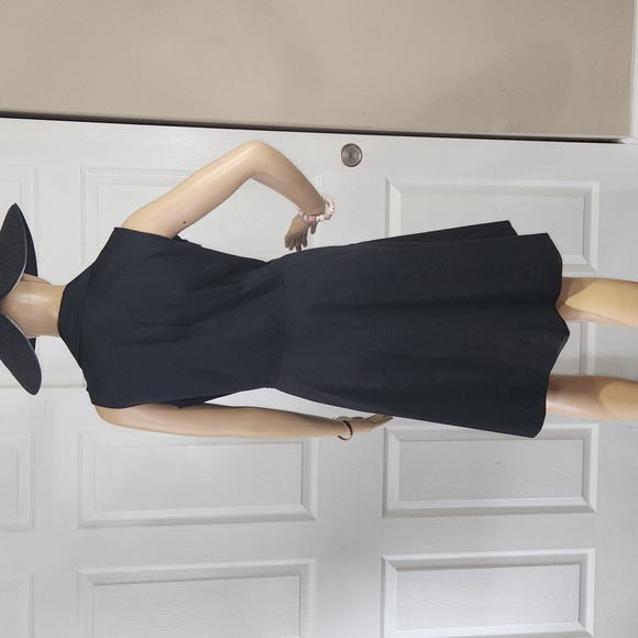 CALVIN KLEIN BLACK SLEEVELESS DRESS RUFFLED NECKLINE SIZE 6 - Picture 8 of 13